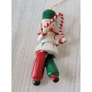 Vintage wooden clown gesture circus ornament Xmas decor